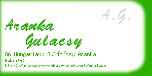 aranka gulacsy business card